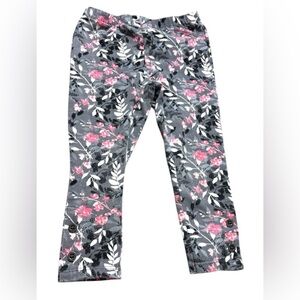 Calvin Klein Toddler Girls 3T Gray Pink Floral Slim Fit Jeggings